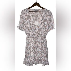 Hayden Los Angles Women Floral Faux Wrap‎ Mini Dress M NWT Fairycore Cottage